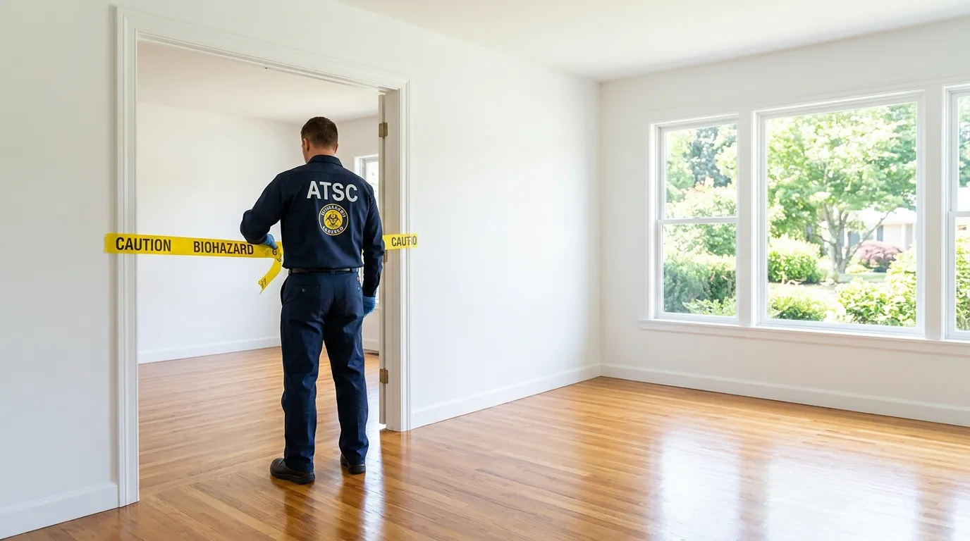 Certified biohazard cleanup crew performing Decomposition Cleanup in Pennsauken